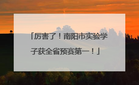 厉害了！南阳市实验学子获全省预赛第一！