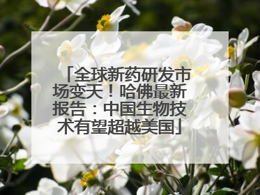 全球新药研发市场变天！哈佛最新报告：中国生物技术有望超越美国