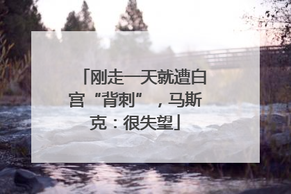 刚走一天就遭白宫“背刺”，马斯克：很失望