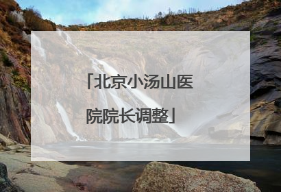 北京小汤山医院院长调整