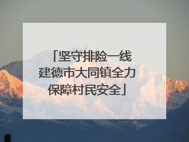 坚守排险一线 建德市大同镇全力保障村民安全