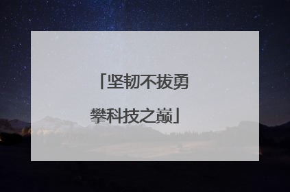 坚韧不拔勇攀科技之巅