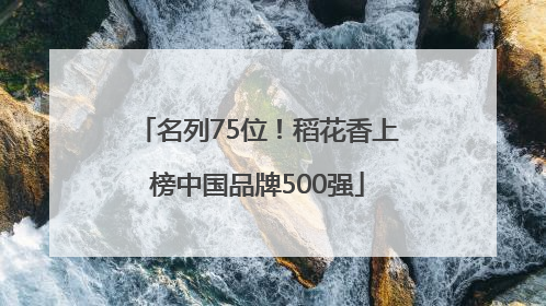 名列75位！稻花香上榜中国品牌500强