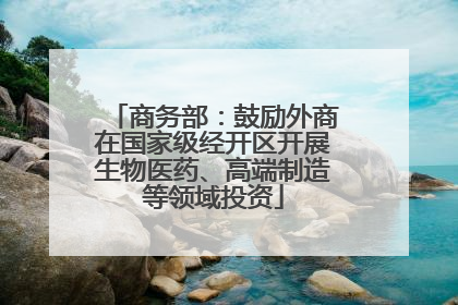商务部：鼓励外商在国家级经开区开展生物医药、高端制造等领域投资