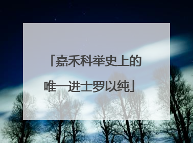 嘉禾科举史上的唯一进士罗以纯