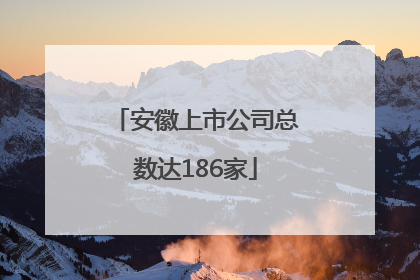 安徽上市公司总数达186家