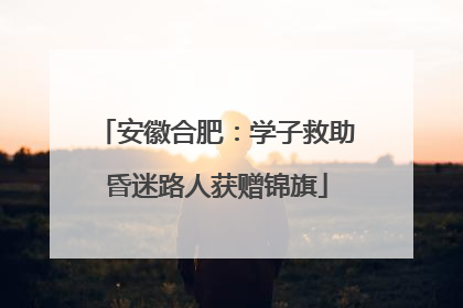 安徽合肥：学子救助昏迷路人获赠锦旗