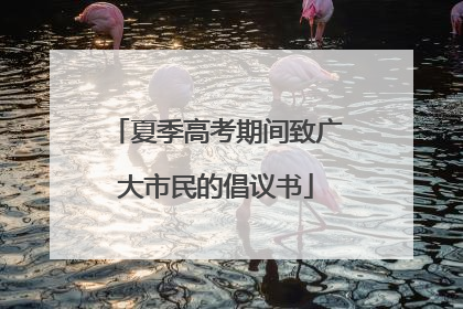 夏季高考期间致广大市民的倡议书