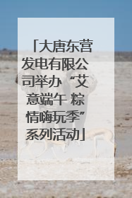 大唐东营发电有限公司举办“艾意端午 粽情嗨玩季”系列活动