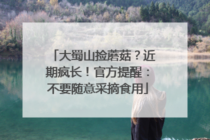 大蜀山捡蘑菇？近期疯长！官方提醒：不要随意采摘食用