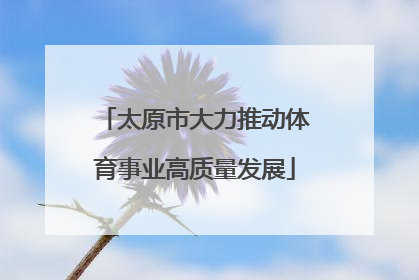 太原市大力推动体育事业高质量发展
