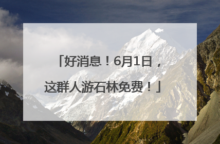 好消息！6月1日，这群人游石林免费！