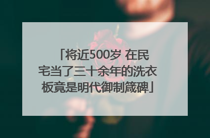 将近500岁 在民宅当了三十余年的洗衣板竟是明代御制箴碑