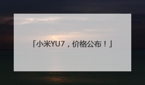 小米YU7，价格公布！