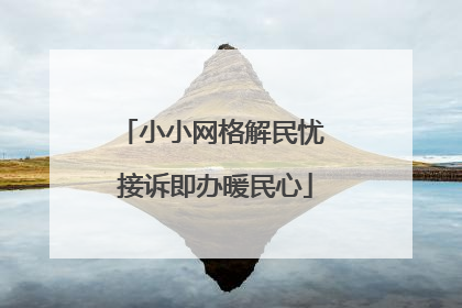 小小网格解民忧 接诉即办暖民心