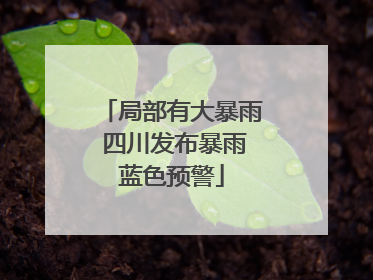 局部有大暴雨 四川发布暴雨蓝色预警