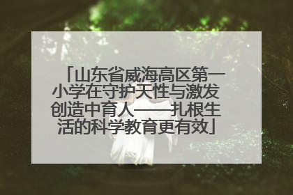 山东省威海高区第一小学在守护天性与激发创造中育人——扎根生活的科学教育更有效