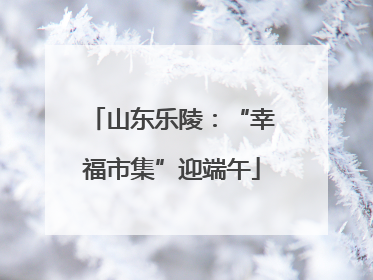 山东乐陵：“幸福市集”迎端午