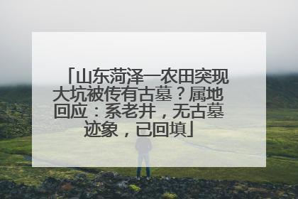 山东菏泽一农田突现大坑被传有古墓？属地回应：系老井，无古墓迹象，已回填
