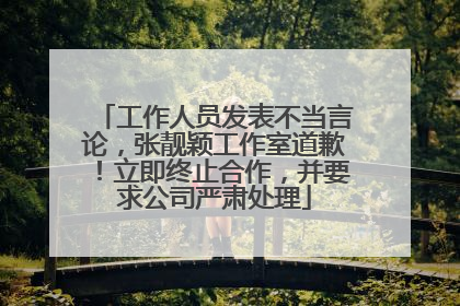 工作人员发表不当言论，张靓颖工作室道歉！立即终止合作，并要求公司严肃处理