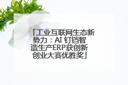 工业互联网生态新势力：AI 钉铛智造生产ERP获创新创业大赛优胜奖