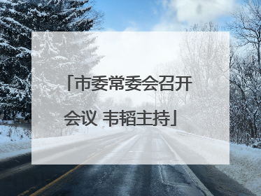 市委常委会召开会议 韦韬主持