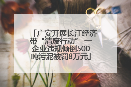 广安开展长江经济带“清废行动” 一企业违规倾倒500吨污泥被罚8万元