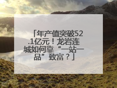 年产值突破52.1亿元！龙岩连城如何靠“一站一品”致富？
