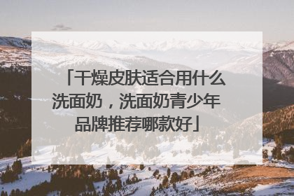 干燥皮肤适合用什么洗面奶，洗面奶青少年品牌推荐哪款好