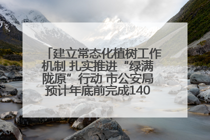 建立常态化植树工作机制 扎实推进“绿满陇原”行动 市公安局预计年底前完成1402亩绿化任务
