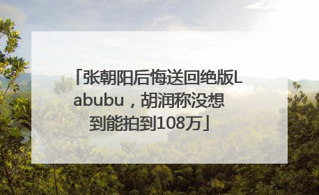 张朝阳后悔送回绝版Labubu，胡润称没想到能拍到108万