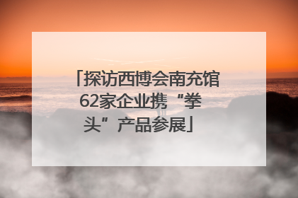探访西博会南充馆 62家企业携“拳头”产品参展