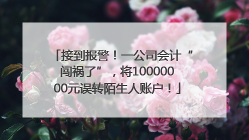 接到报警！一公司会计“闯祸了”，将10000000元误转陌生人账户！