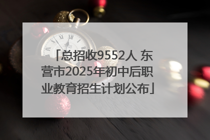 总招收9552人 东营市2025年初中后职业教育招生计划公布