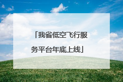 我省低空飞行服务平台年底上线