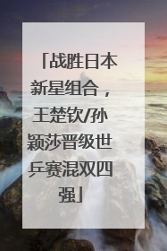 战胜日本新星组合，王楚钦/孙颖莎晋级世乒赛混双四强