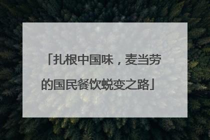 扎根中国味，麦当劳的国民餐饮蜕变之路
