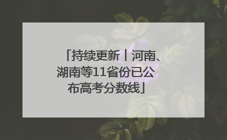 持续更新︱河南、湖南等11省份已公布高考分数线