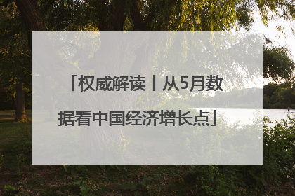 权威解读丨从5月数据看中国经济增长点