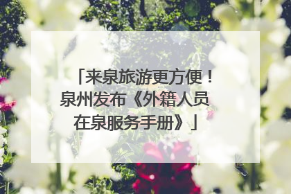 来泉旅游更方便！泉州发布《外籍人员在泉服务手册》