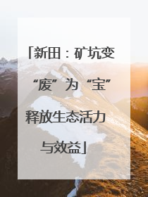 新田：矿坑变“废”为“宝” 释放生态活力与效益