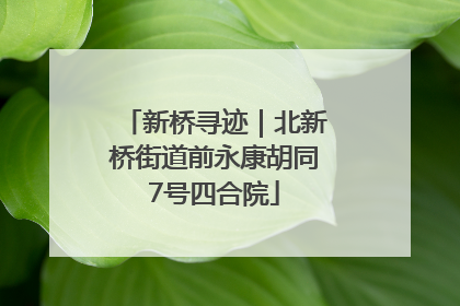 新桥寻迹｜北新桥街道前永康胡同7号四合院
