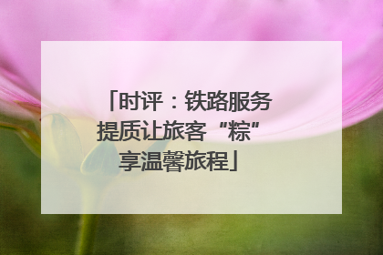 时评：铁路服务提质让旅客“粽”享温馨旅程