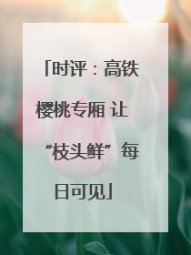 时评：高铁樱桃专厢 让“枝头鲜”每日可见