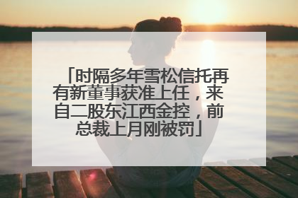 时隔多年雪松信托再有新董事获准上任，来自二股东江西金控，前总裁上月刚被罚