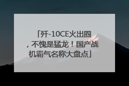 歼-10CE火出圈，不愧是猛龙！国产战机霸气名称大盘点