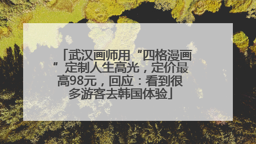 武汉画师用“四格漫画”定制人生高光，定价最高98元，回应：看到很多游客去韩国体验