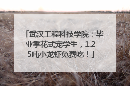 武汉工程科技学院：毕业季花式宠学生，1.25吨小龙虾免费吃！