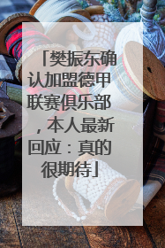 樊振东确认加盟德甲联赛俱乐部，本人最新回应：真的很期待