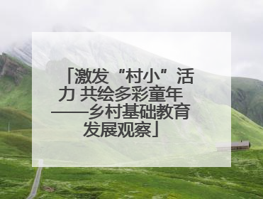 激发“村小”活力 共绘多彩童年——乡村基础教育发展观察